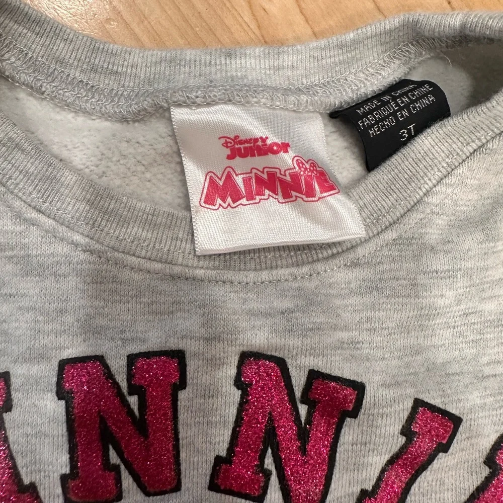 Disney Minnie Mouse Gray Sweatshirt with Pink Accents